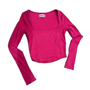 Small Pink Crop Long Sleeve